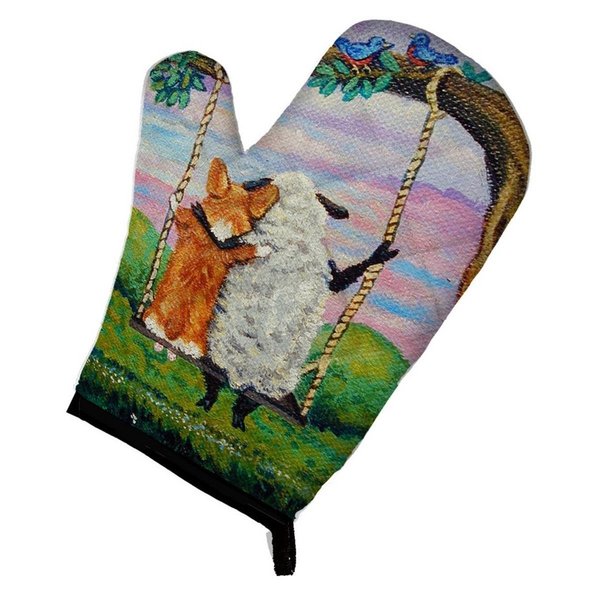 Carolines Treasures Corgi With Sheep Love Grows Oven Mitt 7439OVMT